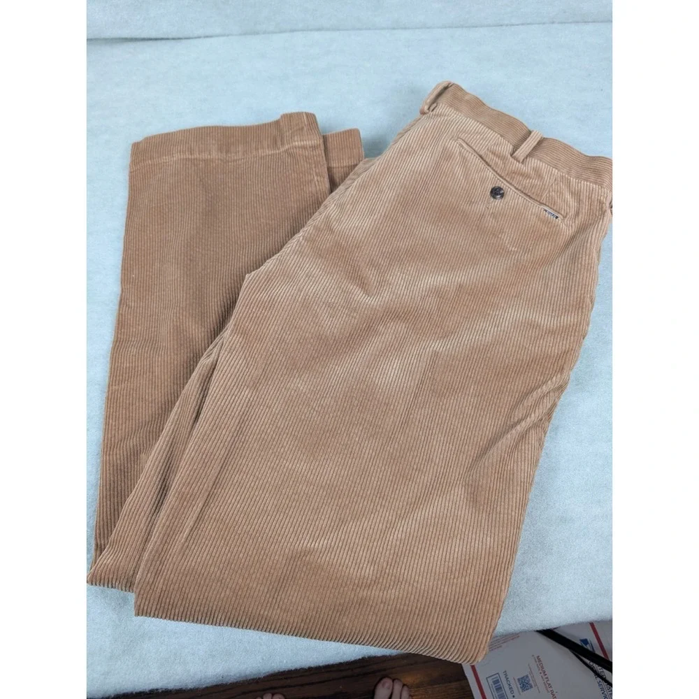Polo Ralph Lauren Mens Corduroy Pants Size 34x32 Classic Fit Tan